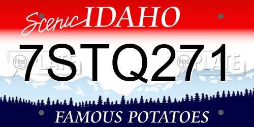 7STQ271 Idaho License Plate