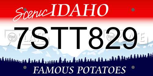 7STT829 Idaho License Plate
