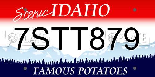 7STT879 Idaho License Plate