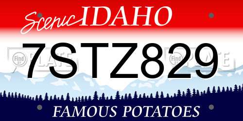 7STZ829 Idaho License Plate