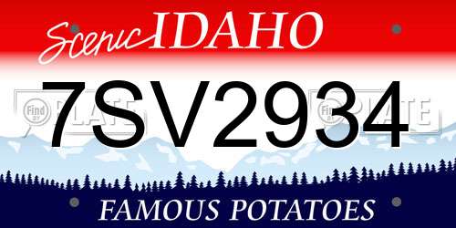 7SV2934 Idaho License Plate