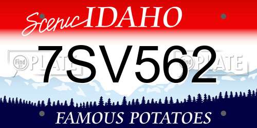 7SV562 Idaho License Plate