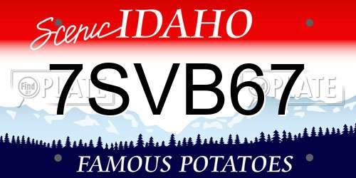 7SVB67 Idaho License Plate
