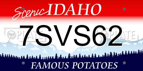 7SVS62 Idaho License Plate