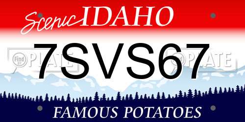 7SVS67 Idaho License Plate
