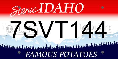 7SVT144 Idaho License Plate