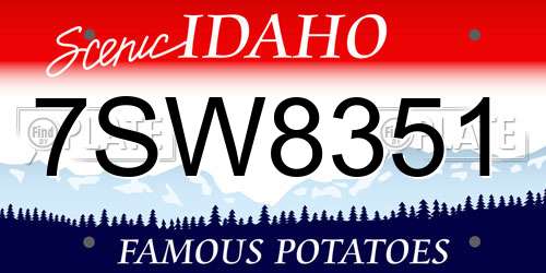 7SW8351 Idaho License Plate