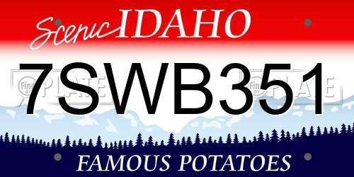 7SWB351 Idaho License Plate
