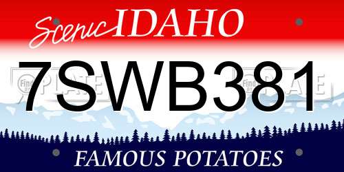 7SWB381 Idaho License Plate
