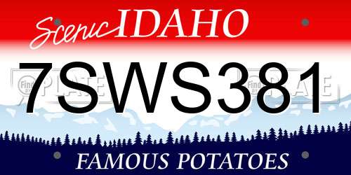 7SWS381 Idaho License Plate