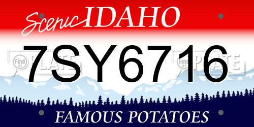 7SY6716 Idaho License Plate