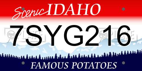 7SYG216 Idaho License Plate