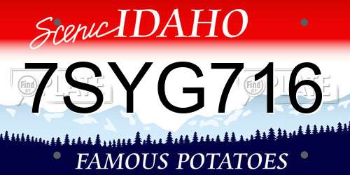 7SYG716 Idaho License Plate