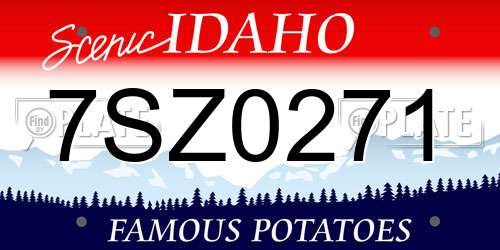 7SZ0271 Idaho License Plate