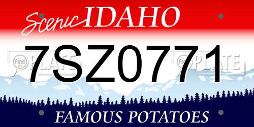 7SZ0771 Idaho License Plate