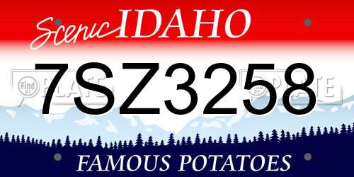 7SZ3258 Idaho License Plate