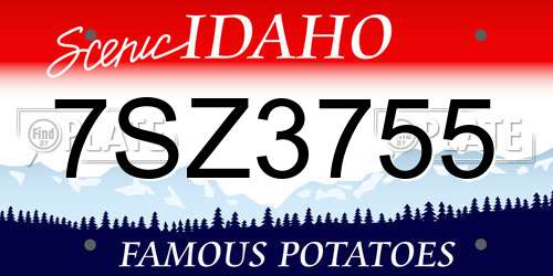 7SZ3755 Idaho License Plate