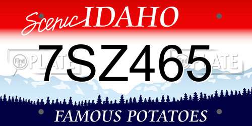 7SZ465 Idaho License Plate