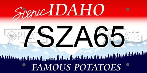 7SZA65 Idaho License Plate