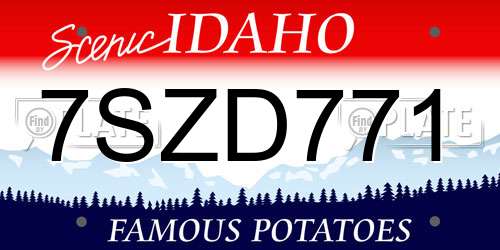7SZD771 Idaho License Plate