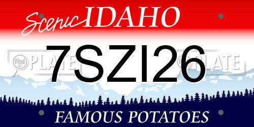 7SZI26 Idaho License Plate