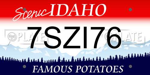 7SZI76 Idaho License Plate