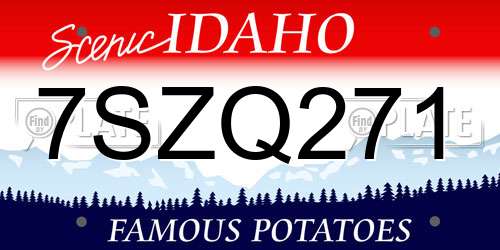 7SZQ271 Idaho License Plate