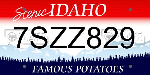 7SZZ829 Idaho License Plate