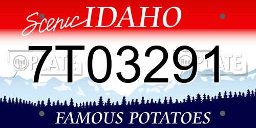 7T03291 Idaho License Plate