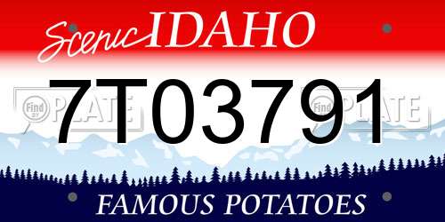 7T03791 Idaho License Plate