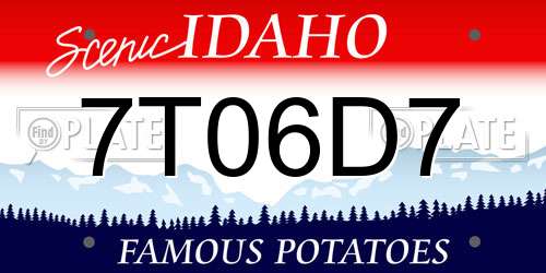 7T06D7 Idaho License Plate