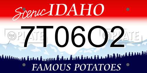 7T06O2 Idaho License Plate