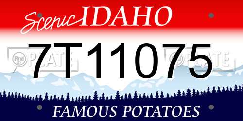 7T11075 Idaho License Plate