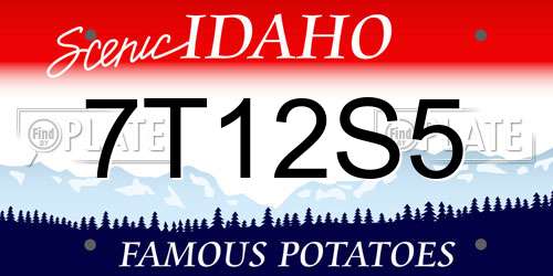 7T12S5 Idaho License Plate