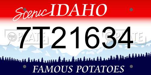 7T21634 Idaho License Plate