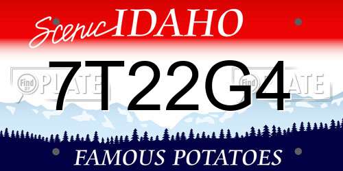 7T22G4 Idaho License Plate