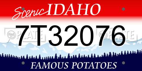 7T32076 Idaho License Plate