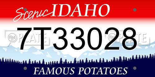 7T33028 Idaho License Plate