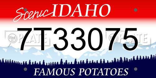 7T33075 Idaho License Plate