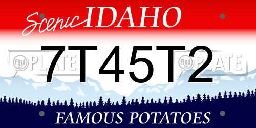 7T45T2 Idaho License Plate