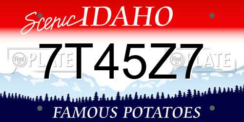 7T45Z7 Idaho License Plate
