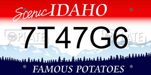 7T47G6 Idaho License Plate