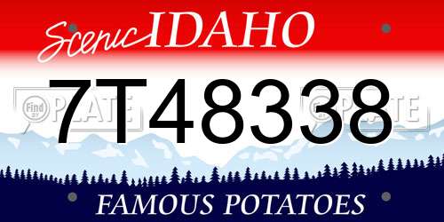 7T48338 Idaho License Plate
