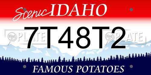 7T48T2 Idaho License Plate