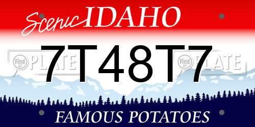 7T48T7 Idaho License Plate