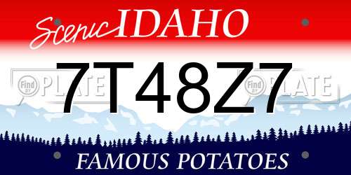 7T48Z7 Idaho License Plate