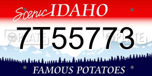 7T55773 Idaho License Plate