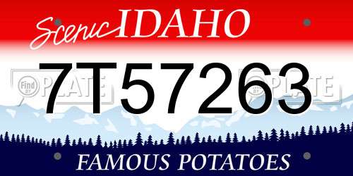 7T57263 Idaho License Plate