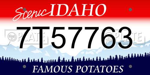 7T57763 Idaho License Plate