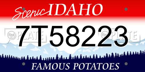 7T58223 Idaho License Plate